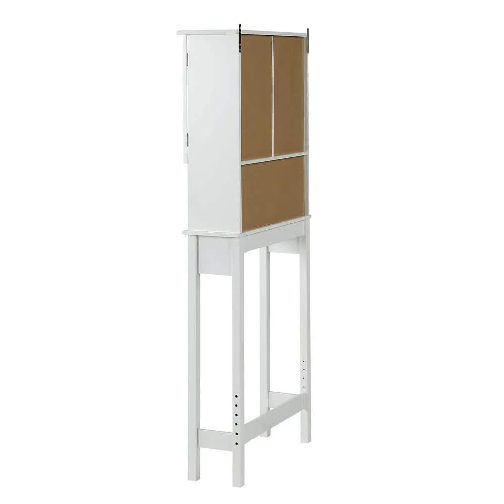 Maincraft 23.6 in. W x 62 in. H x 8.9 in. D White MDF Over-the-Toilet Storage with Adjustable Shelf 12 Maincraft 23.6 in. W x 62 in. H x 8.9 in. D White MDF Over-the-Toilet Storage with Adjustable Shelf - Image 10