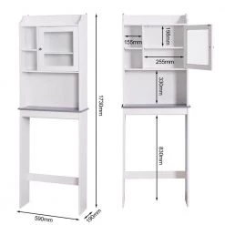 Maincraft 23.22 in. W x 68.11 in. H x 7.5 in. D White MDF Over-the-Toilet Storage -Toilet Storage Shop white over the toilet storage hhk 40931565 c3 1000