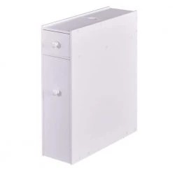 WELLFOR 19 in. W x 23 in. H x 6.5 in. D White MDF Over-the-Toilet Storage Space Saver