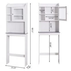 Hooseng Maniere 23.23 in. W x 68.11 in. H x 7.48 in. D White MDF Over-the-Toilet Storage in White 15 Hooseng Maniere 23.23 in. W x 68.11 in. H x 7.48 in. D White MDF Over-the-Toilet Storage in White -Toilet Storage Shop white over the toilet storage kimw409315651 4f 1000