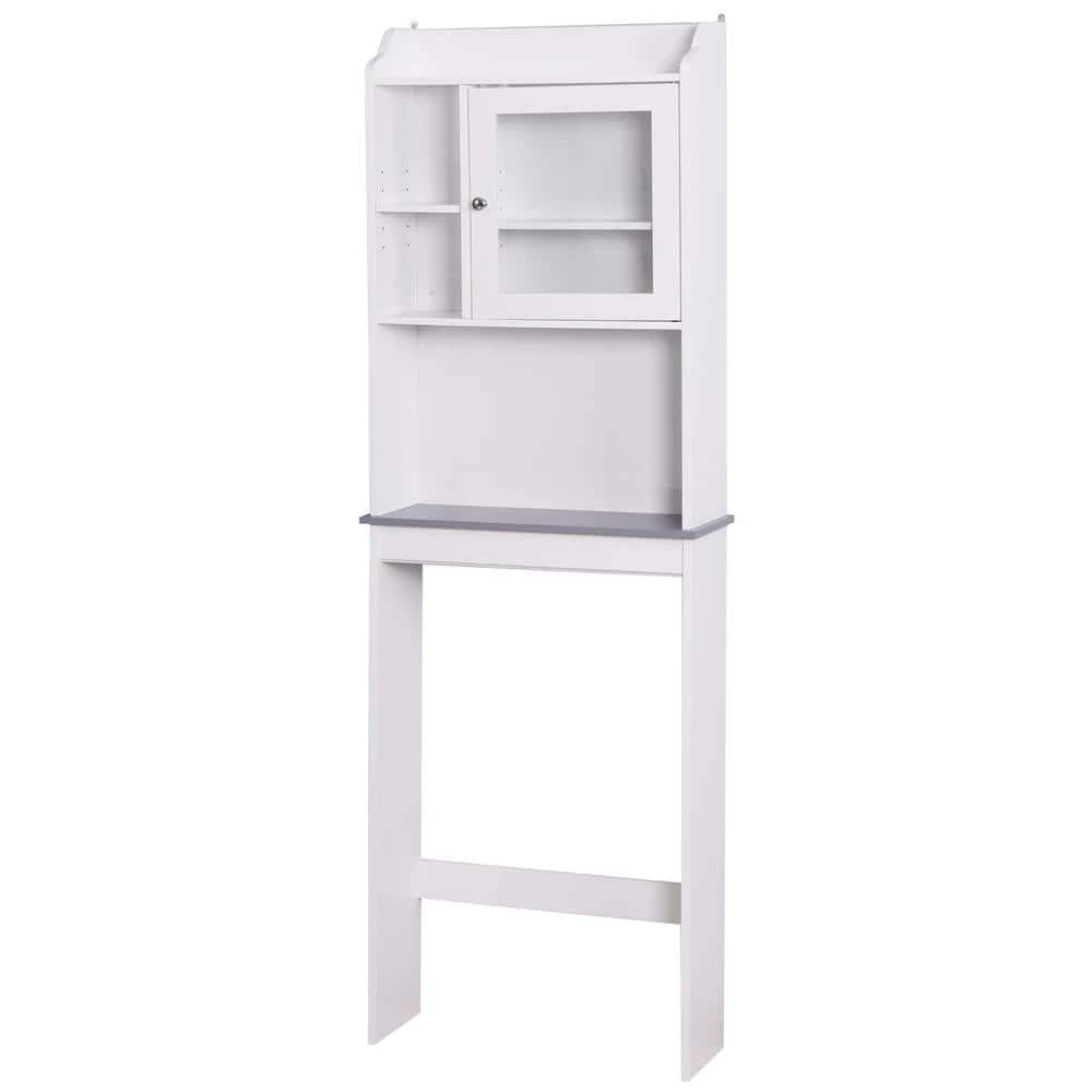 Hooseng Maniere 23.23 in. W x 68.11 in. H x 7.48 in. D White MDF Over-the-Toilet Storage in White 3 Hooseng Maniere 23.23 in. W x 68.11 in. H x 7.48 in. D White MDF Over-the-Toilet Storage in White