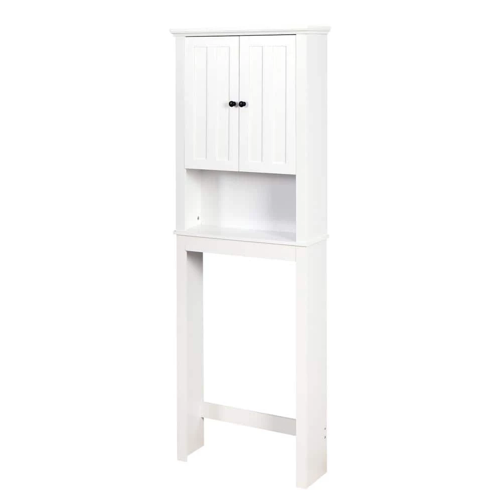 Hooseng Gypsus 23.6 in. W x 67.3 in. H x 7.7 in. D White MDF Over-the-Toilet Storage 3 Hooseng Gypsus 23.6 in. W x 67.3 in. H x 7.7 in. D White MDF Over-the-Toilet Storage