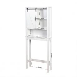 EPOWP 9 in. W x 67 in. H x 27 in. D White Over-the-Toilet Storage