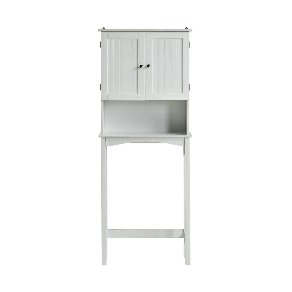 Polibi 23.6 in. W x 62 in. H x 8.9 in. D White Over-the-Toilet Storage with Adjustable Shelf Collect Cabinet 8 Polibi 23.6 in. W x 62 in. H x 8.9 in. D White Over-the-Toilet Storage with Adjustable Shelf Collect Cabinet - Image 7