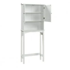 Polibi 23.6 in. W x 62 in. H x 8.9 in. D White Over-the-Toilet Storage with Adjustable Shelf Collect Cabinet 19 Polibi 23.6 in. W x 62 in. H x 8.9 in. D White Over-the-Toilet Storage with Adjustable Shelf Collect Cabinet -Toilet Storage Shop white over the toilet storage rs 236wots fa 1000