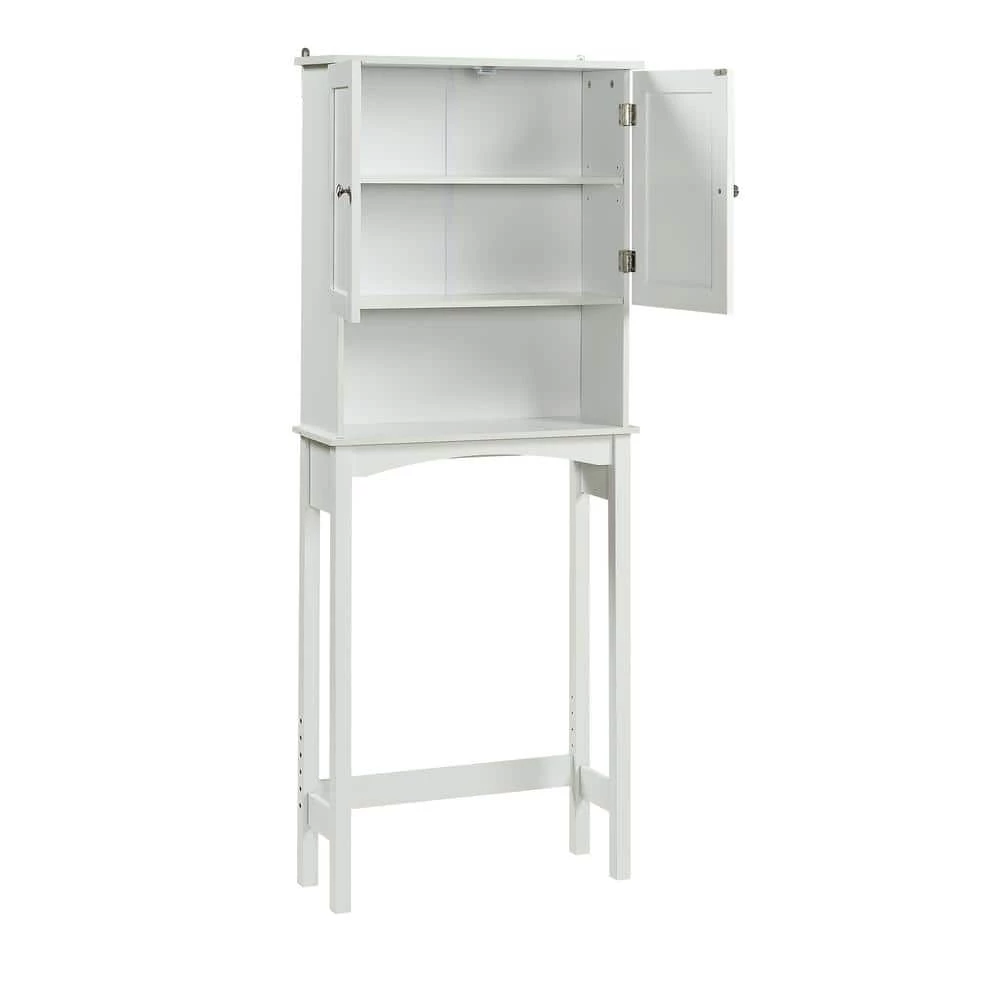 Polibi 23.6 in. W x 62 in. H x 8.9 in. D White Over-the-Toilet Storage with Adjustable Shelf Collect Cabinet 10 Polibi 23.6 in. W x 62 in. H x 8.9 in. D White Over-the-Toilet Storage with Adjustable Shelf Collect Cabinet - Image 9