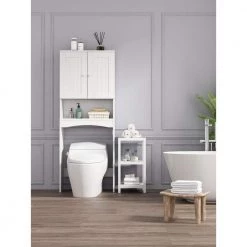 Unbranded 23.62 in. W x 61.81 in. H x 9.05 in. D White Over-the-Toilet Storage Bathroom Cabinet -Toilet Storage Shop white over the toilet storage s01cuu080 fa 1000