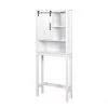 Unbranded 27.16 in. W x 66.92 in. H x 9.05 in. D White Over-the-Toilet Storage with Adjustable Shelves and A-Barn Door 2 Unbranded 27.16 in. W x 66.92 in. H x 9.05 in. D White Over-the-Toilet Storage with Adjustable Shelves and A-Barn Door -Toilet Storage Shop white over the toilet storage sxb935622 64 1000