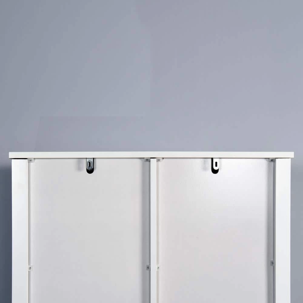 Unbranded 27.16 in. W x 66.92 in. H x 9.05 in. D White Over-the-Toilet Storage with Adjustable Shelves and A-Barn Door 10 Unbranded 27.16 in. W x 66.92 in. H x 9.05 in. D White Over-the-Toilet Storage with Adjustable Shelves and A-Barn Door - Image 8