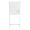FORCLOVER 26 in. W x 61.8 in. H x 10 in. D White Over-the-Toilet Storage Bathroom Space Saver with Double Doors -Toilet Storage Shop white over the toilet storage w126 h66h 64 1000