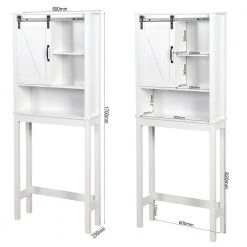 Unbranded Albie 27.16 in. W x 67 in. H x 9.06 in. D White MDF Over-the-Toilet Storage in White -Toilet Storage Shop white over the toilet storage w409 622 76 1000