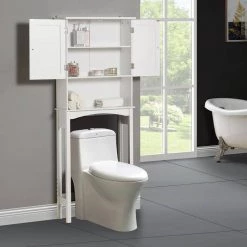 EPOWP 9 in. W x 62 in. H x 24 in. D White Over-the-Toilet Storage -Toilet Storage Shop white over the toilet storage wf194550aakliuy fa 1000