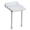 Unbranded 14 in. Wall Mount Slatted Folding Shower Seat with Legs in White 2 Unbranded 14 in. Wall Mount Slatted Folding Shower Seat with Legs in White -Toilet Storage Shop white plastic shower seats iss193 64 1000