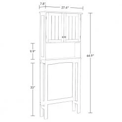 RiverRidge Home Ashland 27.44 in. W x 64.88 in. H x 7.81 in. D White Over-the-Toilet Storage -Toilet Storage Shop white riverridge home over the toilet storage 06 090 1f 1000