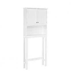 RiverRidge Home Ashland 27.44 in. W x 64.88 in. H x 7.81 in. D White Over-the-Toilet Storage