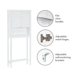 RiverRidge Home Madison 27.5 in. W x 63.75 in. H x 7.75 in. D White Over-the-Toilet Storage -Toilet Storage Shop white riverridge home over the toilet storage 06 117 66 1000