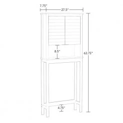 RiverRidge Home Madison 27.5 in. W x 63.75 in. H x 7.75 in. D White Over-the-Toilet Storage -Toilet Storage Shop white riverridge home over the toilet storage 06 117 76 1000