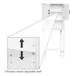 RiverRidge Home Monroe 27.38 in. W x 9.19 in. D x 63.75 in. H Over-the-Toilet Storage in White -Toilet Storage Shop white riverridge home over the toilet storage 06 184 66 1000