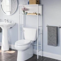 SAUDER North Avenue 25.197 in. W x 56.89 in. H x 9.331 in. D White Over-the Toilet Storage Etagere 15 SAUDER North Avenue 25.197 in. W x 56.89 in. H x 9.331 in. D White Over-the Toilet Storage Etagere -Toilet Storage Shop white sauder over the toilet storage 430298 31 1000