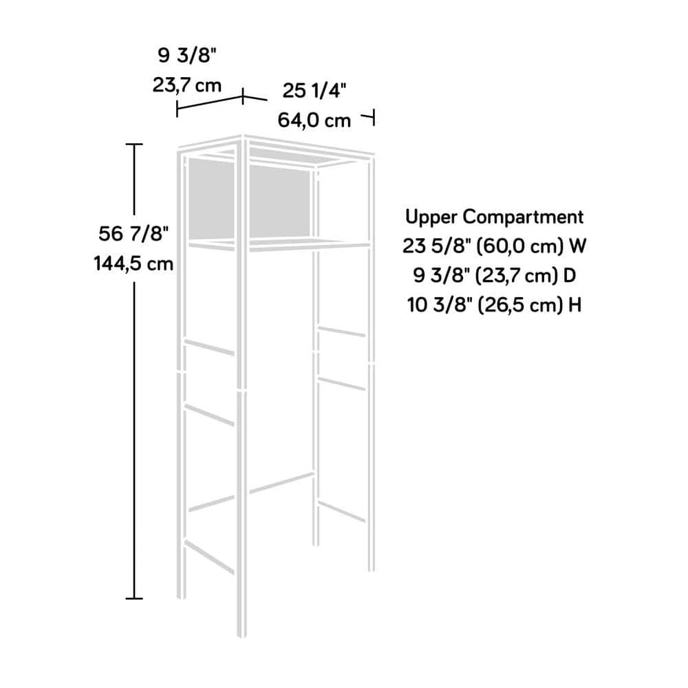 SAUDER North Avenue 25.197 in. W x 56.89 in. H x 9.331 in. D White Over-the Toilet Storage Etagere 8 SAUDER North Avenue 25.197 in. W x 56.89 in. H x 9.331 in. D White Over-the Toilet Storage Etagere - Image 6