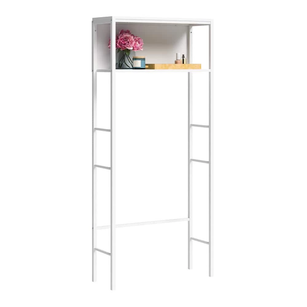 SAUDER North Avenue 25.197 in. W x 56.89 in. H x 9.331 in. D White Over-the Toilet Storage Etagere 4 SAUDER North Avenue 25.197 in. W x 56.89 in. H x 9.331 in. D White Over-the Toilet Storage Etagere - Image 2