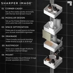 Sharper Image Shower Caddy 4-Tier -Toilet Storage Shop white sharper image shower caddies 1012445 1d 1000