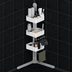 Sharper Image 3-Tier Adjustable Shower Caddy Corner 25 Sharper Image 3-Tier Adjustable Shower Caddy Corner -Toilet Storage Shop white sharper image shower caddies 1013888 44 1000