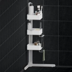 Sharper Image 3-Tier Adjustable Shower Caddy Corner 26 Sharper Image 3-Tier Adjustable Shower Caddy Corner -Toilet Storage Shop white sharper image shower caddies 1013888 fa 1000