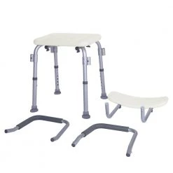 Winado Adjustable Medical Shower Chair Bath Bench Stool Tub Seat with Armrest Back in White -Toilet Storage Shop white shower seats 254950176920 1f 1000