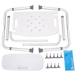 Winado 7 in. H Adjustable Medical Bath Shower Chair Detachable Tub Seat with Backrest Bath Stool -Toilet Storage Shop white shower seats 262566044229 77 1000