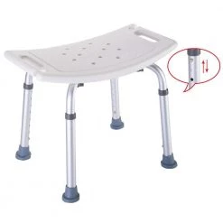 Winado Adjustable Safety Shower Chair Tub Seat Bench Bath Stool White