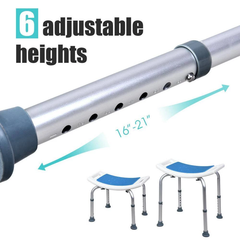 WELLFOR 20 in. W x 12-1/2 in. D EPE Adjustable Tub and Shower Seat in White with Built-In Handles 6 WELLFOR 20 in. W x 12-1/2 in. D EPE Adjustable Tub and Shower Seat in White with Built-In Handles - Image 4