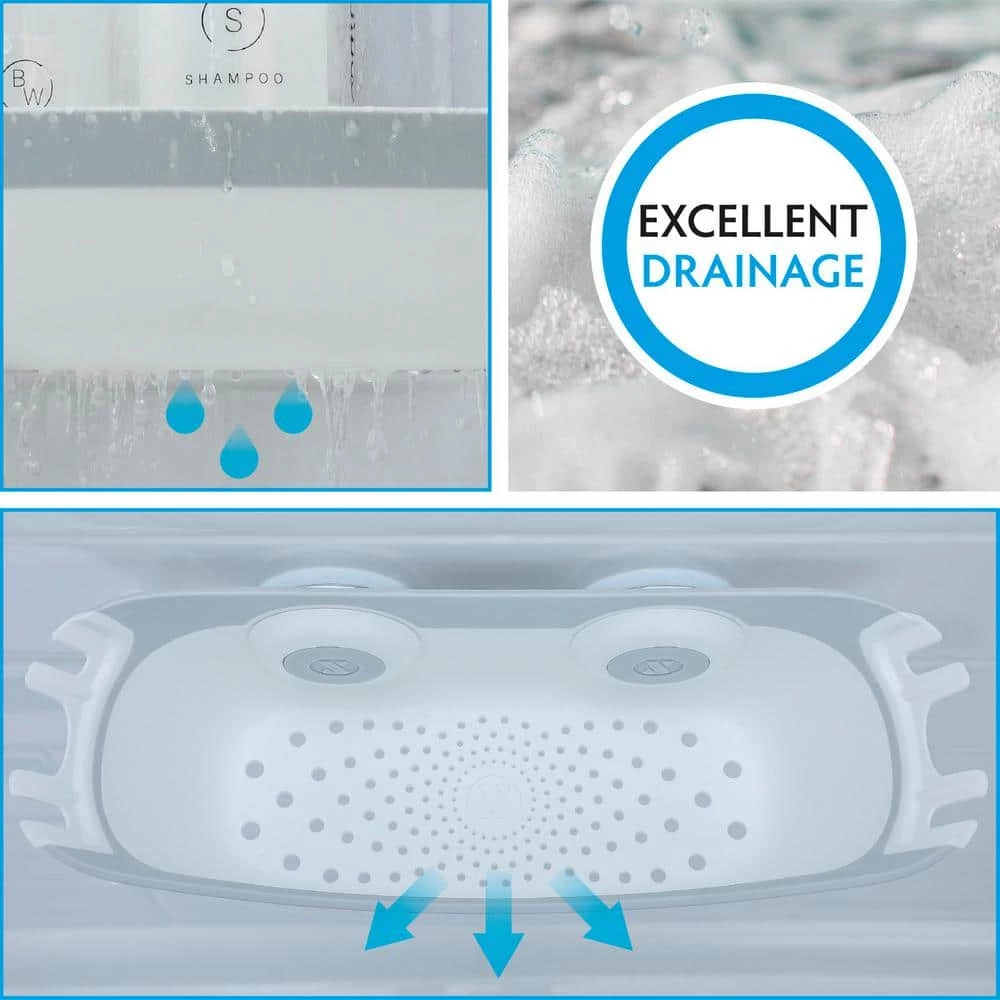 SlipX Solutions On the Dot Suction Shower Basket in White 5 SlipX Solutions On the Dot Suction Shower Basket in White - Image 3