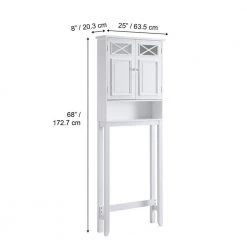 Teamson Home Dawson 25 in. W x 68 in. H x 8 in. D Wooden White Over-the-Toilet Storage Space Saver in White 11 Teamson Home Dawson 25 in. W x 68 in. H x 8 in. D Wooden White Over-the-Toilet Storage Space Saver in White -Toilet Storage Shop white teamson home over the toilet storage 6803 1f 1000