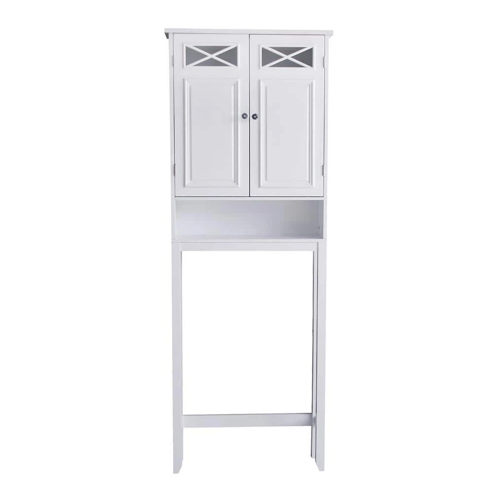 Teamson Home Dawson 25 in. W x 68 in. H x 8 in. D Wooden White Over-the-Toilet Storage Space Saver in White 3 Teamson Home Dawson 25 in. W x 68 in. H x 8 in. D Wooden White Over-the-Toilet Storage Space Saver in White