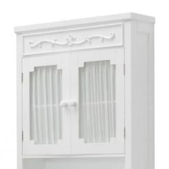 Teamson Home Lisbon 24 in. W x 67 in. H x 7.5 in. D White Wooden Over-the-Toilet Storage with Adjustable Shelf 14 Teamson Home Lisbon 24 in. W x 67 in. H x 7.5 in. D White Wooden Over-the-Toilet Storage with Adjustable Shelf -Toilet Storage Shop white teamson home over the toilet storage dh 8007ba 44 1000
