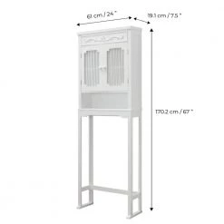 Teamson Home Lisbon 24 in. W x 67 in. H x 7.5 in. D White Wooden Over-the-Toilet Storage with Adjustable Shelf 12 Teamson Home Lisbon 24 in. W x 67 in. H x 7.5 in. D White Wooden Over-the-Toilet Storage with Adjustable Shelf -Toilet Storage Shop white teamson home over the toilet storage dh 8007ba 4f 1000