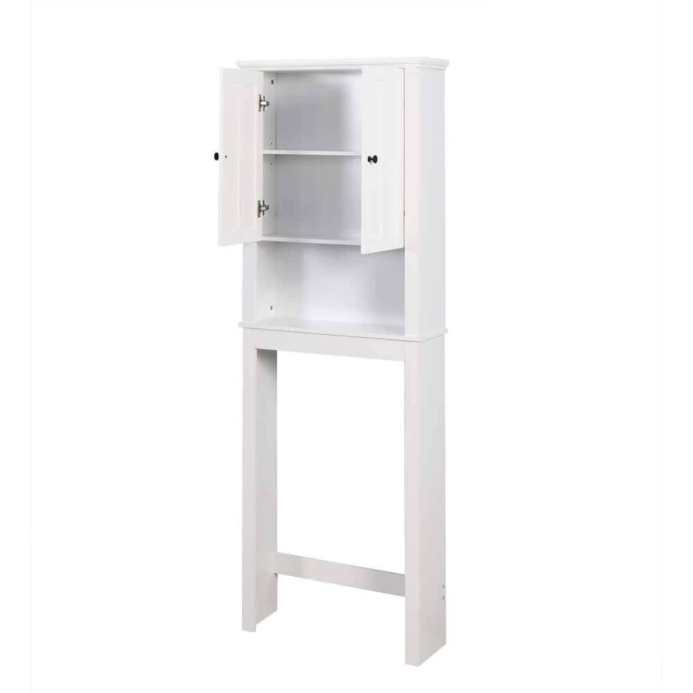 Tidoin 7.72 in. W x 67.32 in. H x 23.62 in. D White Over-the-Toilet Storage 4 Tidoin 7.72 in. W x 67.32 in. H x 23.62 in. D White Over-the-Toilet Storage - Image 2