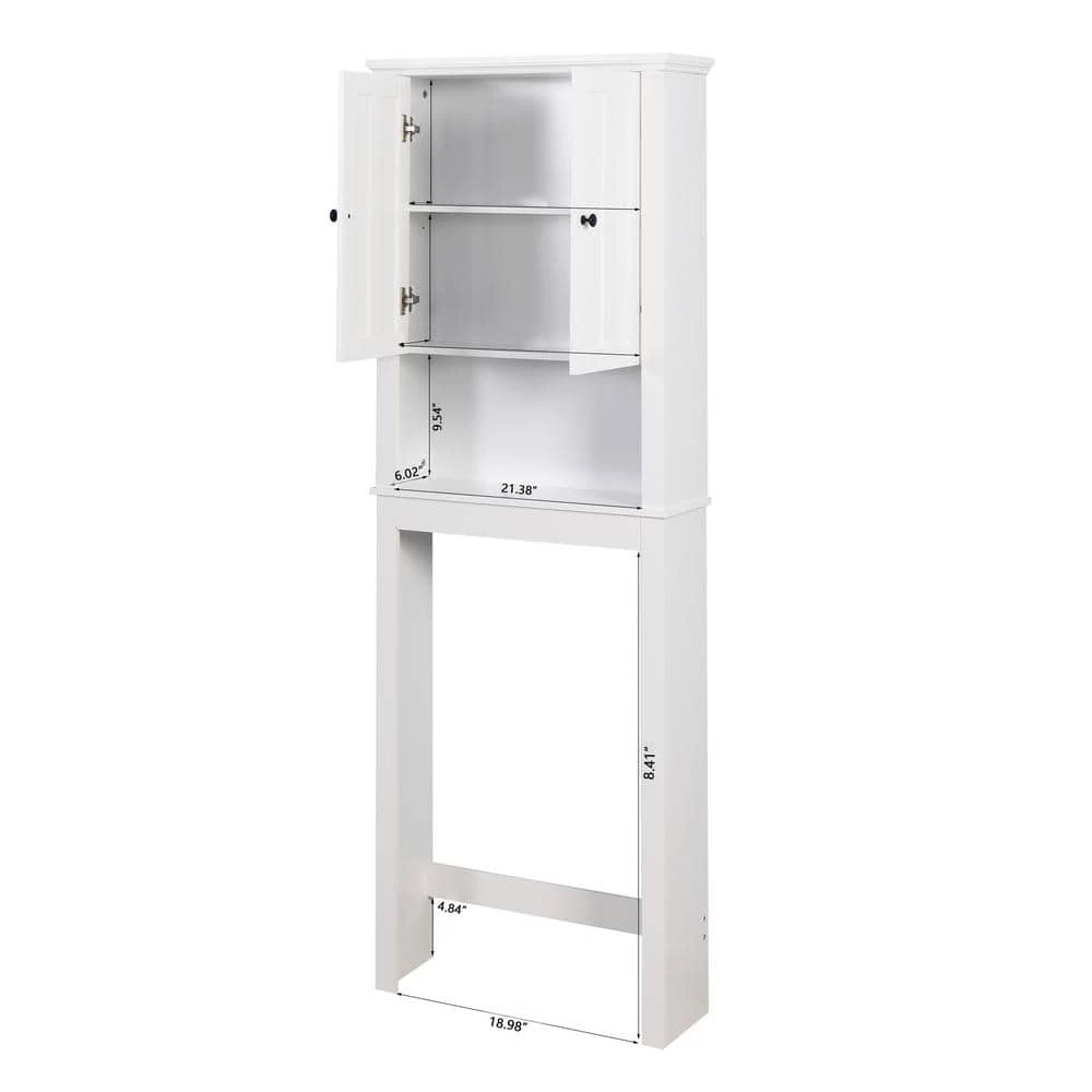 Tidoin 7.72 in. W x 67.32 in. H x 23.62 in. D White Over-the-Toilet Storage 5 Tidoin 7.72 in. W x 67.32 in. H x 23.62 in. D White Over-the-Toilet Storage - Image 3