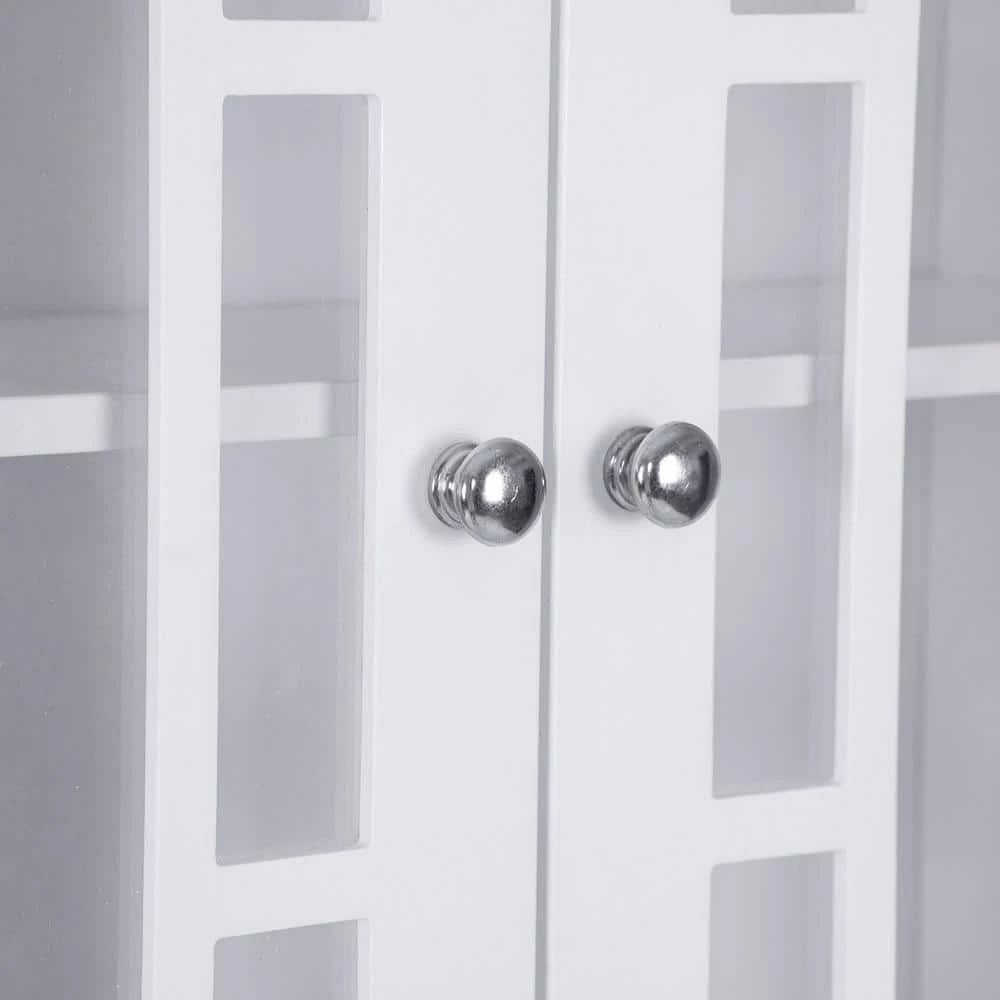 WELLFOR 67 in. H x 23.5 in. W x 9 in. D White Over-the-Toilet Storage with Adjustable Shelf 7 WELLFOR 67 in. H x 23.5 in. W x 9 in. D White Over-the-Toilet Storage with Adjustable Shelf - Image 5