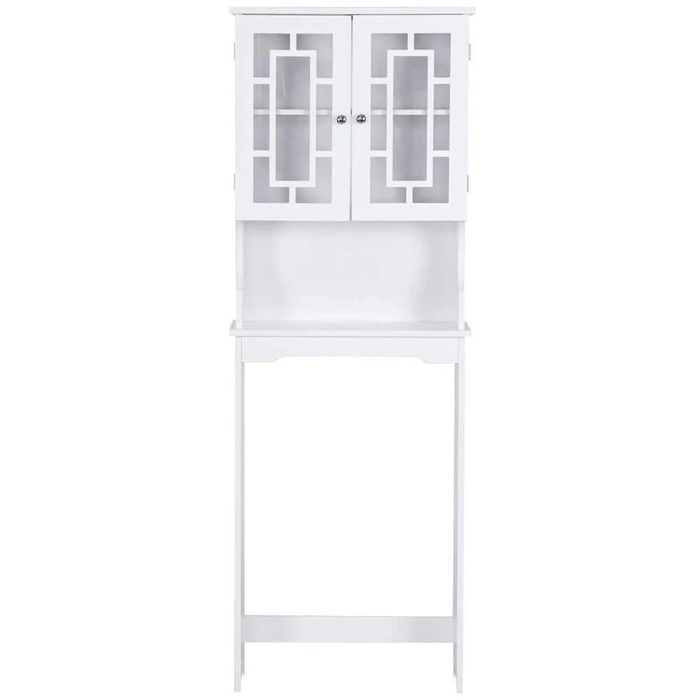 WELLFOR 67 in. H x 23.5 in. W x 9 in. D White Over-the-Toilet Storage with Adjustable Shelf 3 WELLFOR 67 in. H x 23.5 in. W x 9 in. D White Over-the-Toilet Storage with Adjustable Shelf