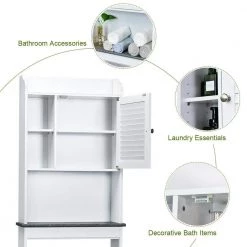 WELLFOR 23.5 in. W x 68.5 in. H x 7.5 in. D White Over-the-Toilet Storage with Adjustable Shelves 15 WELLFOR 23.5 in. W x 68.5 in. H x 7.5 in. D White Over-the-Toilet Storage with Adjustable Shelves -Toilet Storage Shop white wellfor over the toilet storage hw hwy 65931 1f 1000