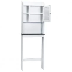 WELLFOR 23.5 in. W x 68.5 in. H x 7.5 in. D White Over-the-Toilet Storage with Adjustable Shelves 13 WELLFOR 23.5 in. W x 68.5 in. H x 7.5 in. D White Over-the-Toilet Storage with Adjustable Shelves -Toilet Storage Shop white wellfor over the toilet storage hw hwy 65931 c3 1000