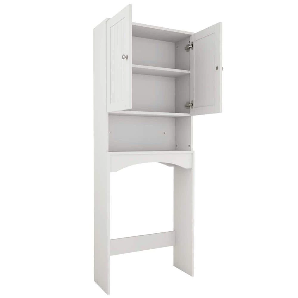 Whatseaso 23.6 in. W x 61.8 in. H x 9 in. D White Over-the-Toilet Storage Bathroom Shelf Space Saver Wall Cabinet 7 Whatseaso 23.6 in. W x 61.8 in. H x 9 in. D White Over-the-Toilet Storage Bathroom Shelf Space Saver Wall Cabinet - Image 5