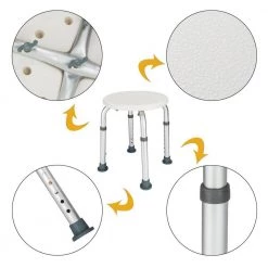 Winado 7 Height Adjustable Bath Chair Medical Shower Seat Chair Bath Round Stool 12 Winado 7 Height Adjustable Bath Chair Medical Shower Seat Chair Bath Round Stool -Toilet Storage Shop white winado shower seats 977963582280 1f 1000