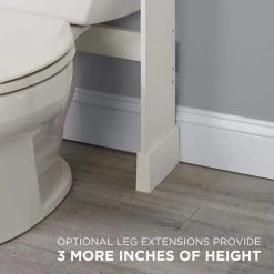 Zenna Home Cottage 23 in. W x 71 in. H x 7.75 in. D White Over-the-Toilet Storage Space Saver with Leg Extensions -Toilet Storage Shop white zenna home over the toilet storage e9150ww 44 1000