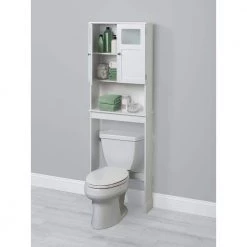 Zenna Home 23.25 in. W x 68 in. H x 7.88 in. D Space Saver with Glass Windows in White 10 Zenna Home 23.25 in. W x 68 in. H x 7.88 in. D Space Saver with Glass Windows in White -Toilet Storage Shop white zenna home over the toilet storage e9850ww 4f 1000