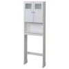 Zenna Home 23.25 in. W x 68 in. H x 7.88 in. D Space Saver with Glass Windows in White -Toilet Storage Shop white zenna home over the toilet storage e9850ww 64 1000