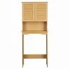 Aurora Decor Barley 8.98 in. W x 62.21 in. H x 23.62 in. D Bathroom Yellow Brown Over-the-Toilet Storage and Washing Machine Rack -Toilet Storage Shop yellow brown aurora decor over the toilet storage ychd2aw4049 64 1000