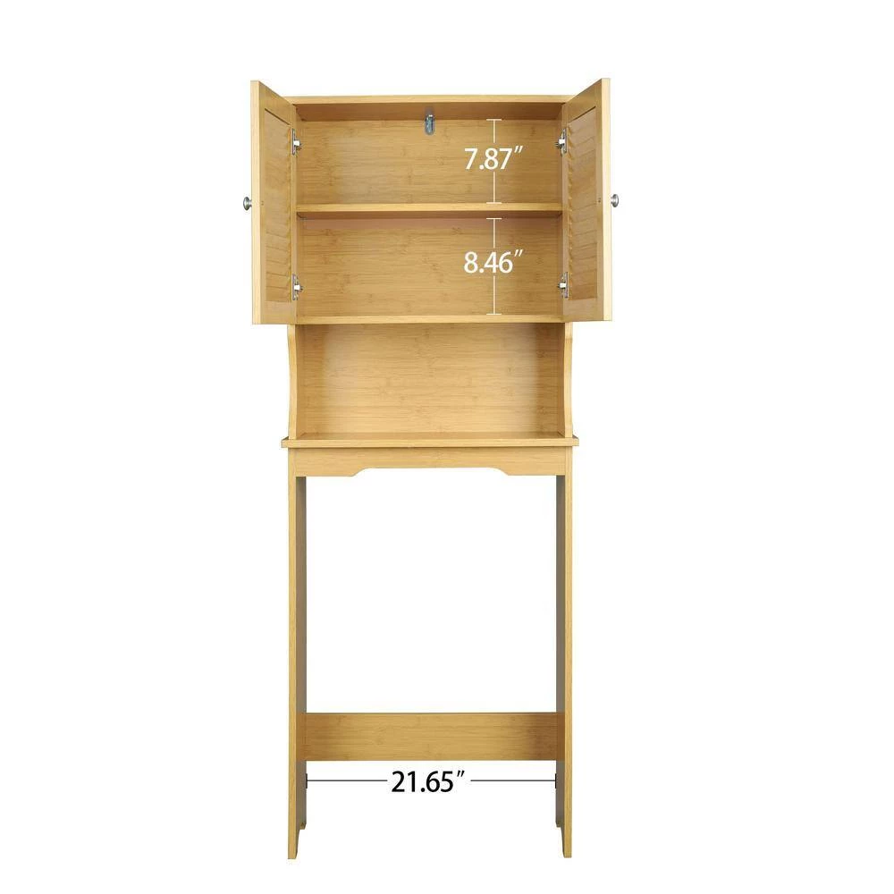 Aurora Decor Barley 8.98 in. W x 62.21 in. H x 23.62 in. D Bathroom Yellow Brown Over-the-Toilet Storage and Washing Machine Rack 9 Aurora Decor Barley 8.98 in. W x 62.21 in. H x 23.62 in. D Bathroom Yellow Brown Over-the-Toilet Storage and Washing Machine Rack - Image 7